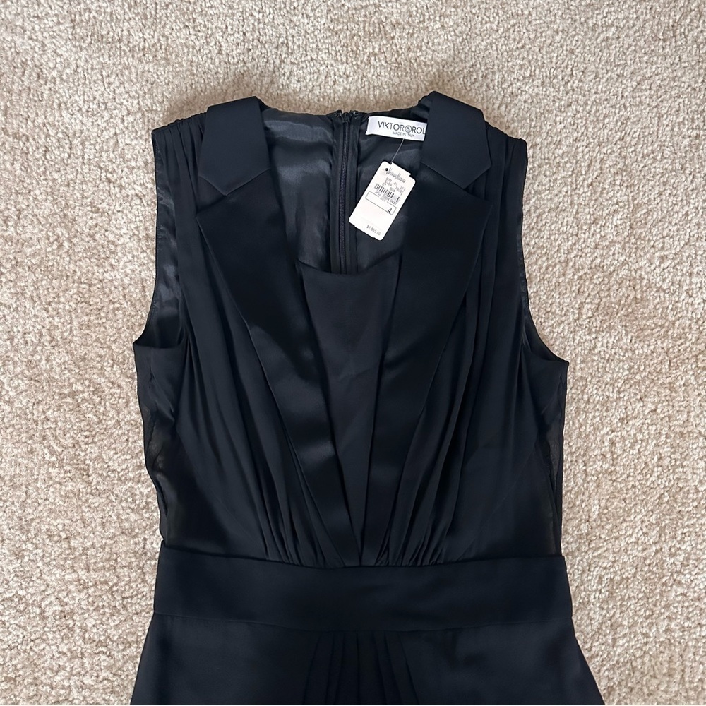 NWT Viktor & Rolf Black Sleeveless Silk Dress! - Picture 3 of 12